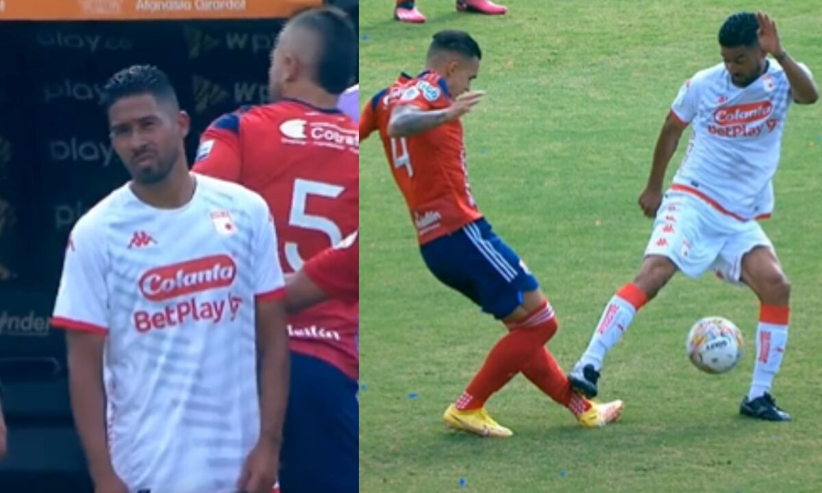 Christian Marrugo, jugador Independiente Santa Fe. Foto: Captura de pantalla Twitter Win Sports TV (@WinSportsTV).