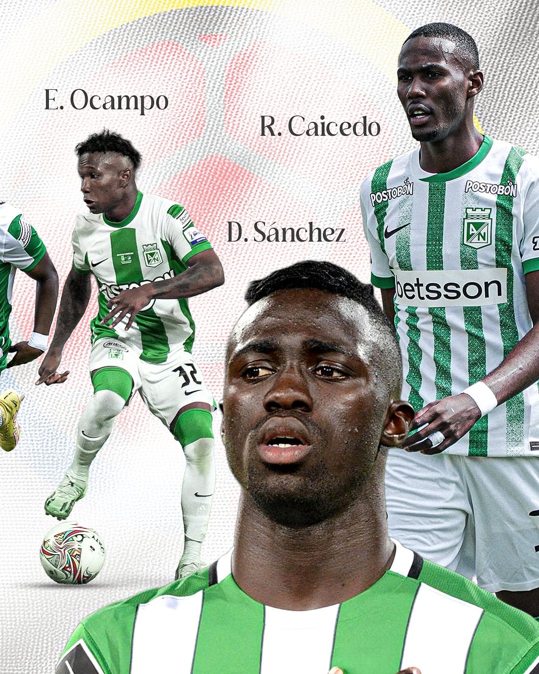 Edier Ocampo, Dávinson Sánchez y Royer Caicedo