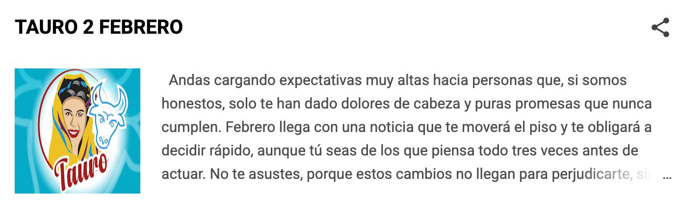 Horóscopo de Nana Calistar hoy para Tauro