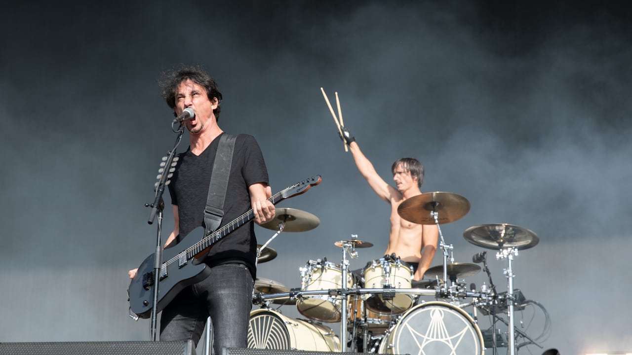 Joe y Mario Duplantier de Gojira en el Festival Aftershock de 2019. Foto: Miikka Skaffari/FilmMagic.