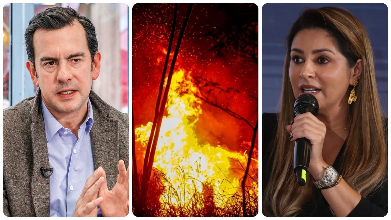 El ministro del Interior, Rodrigo Lara, y la gobernadora del Tolima, Adriana Matiz, se refirieron a los incendios forestales.