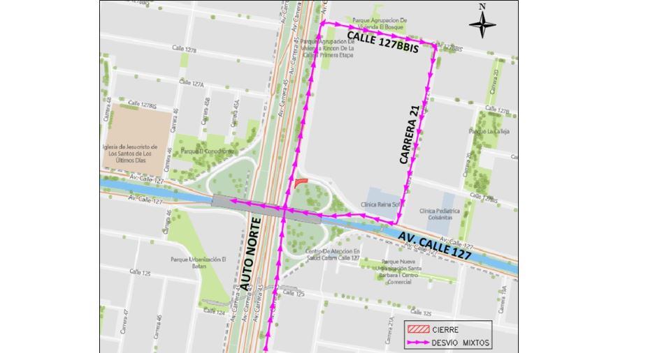 Cierre vial en la Calle 127