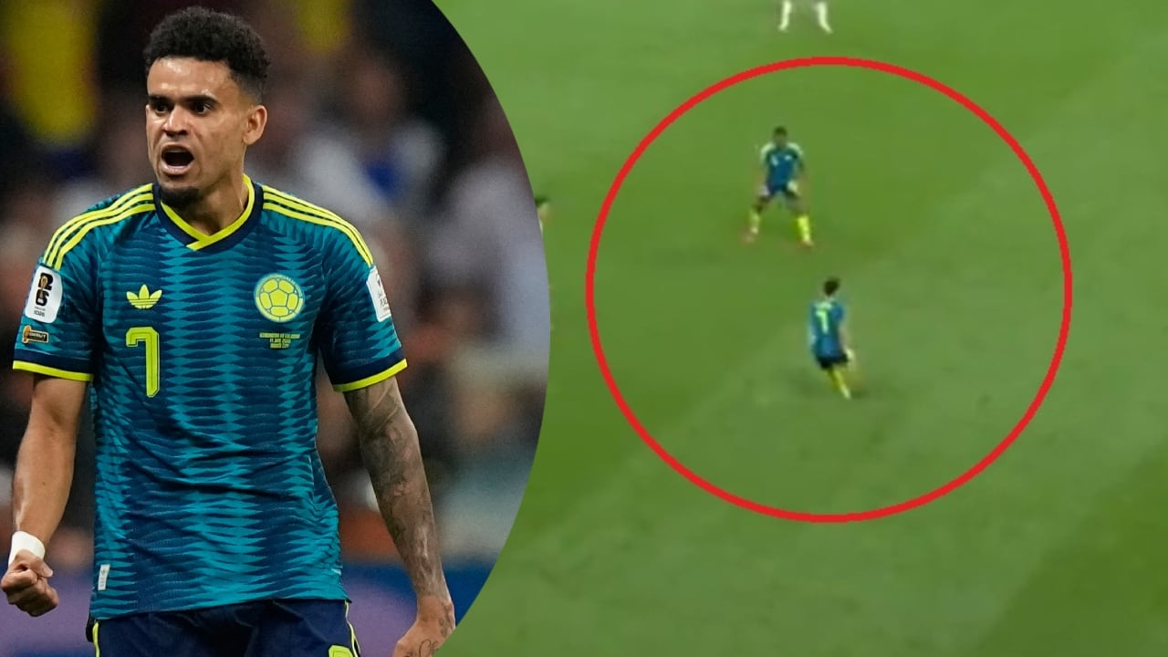 Momento de la jugada de Luis Díaz ante Uzbekistán.