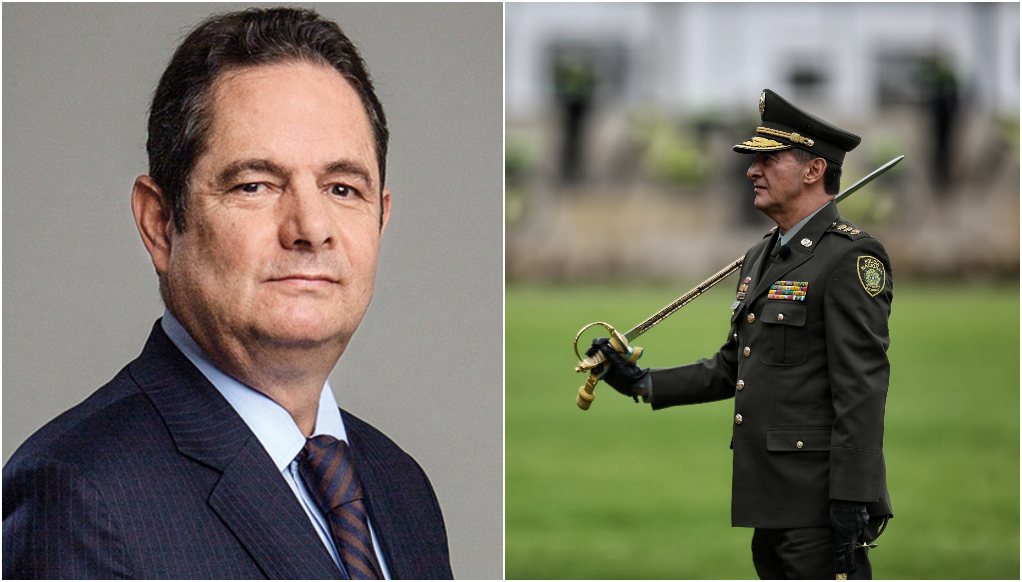 Ex vice presidente de Colombia, Germán Vargas Lleras, y el director de la Policía Nacional, general Williamm Salamanca.