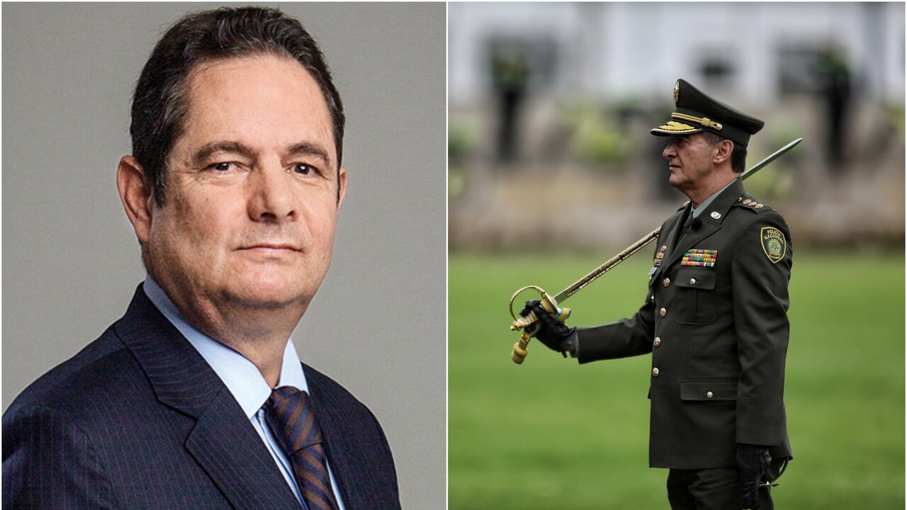 Ex vicepresidente de Colombia, Germán Vargas Lleras, y el director de la Policía Nacional, general William Salamanca.