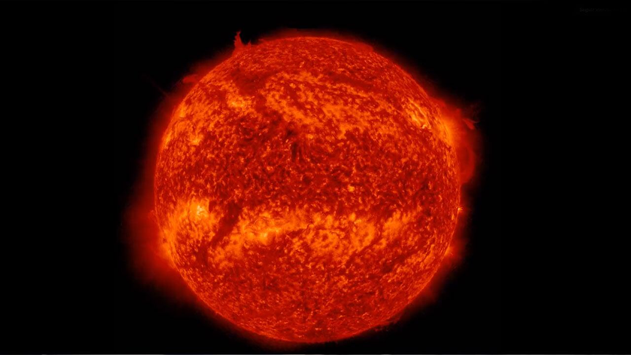 Momento de un desprendimiento solar.