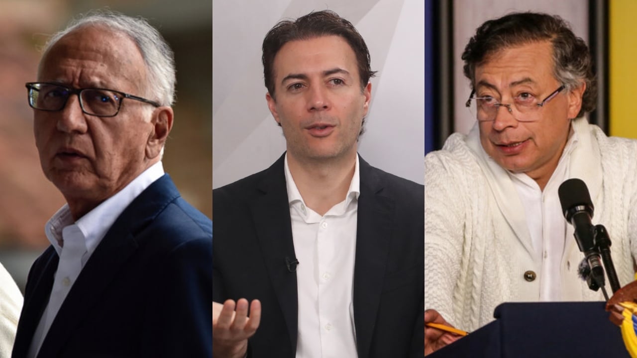 De izquierda a derecha: Guillermo Alfonso Jaramillo, Daniel Quintero y Gustavo Petro.