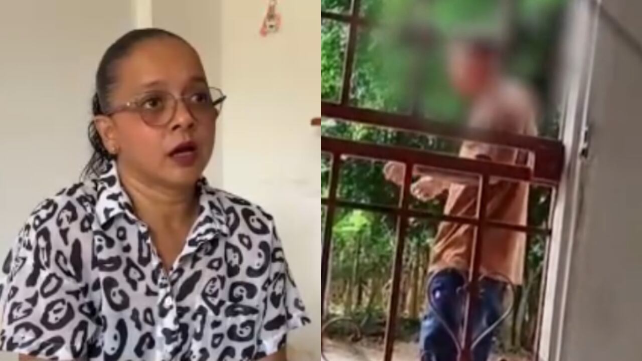 Olga Echeverri y su hijo, quien la amenaza de muerte.