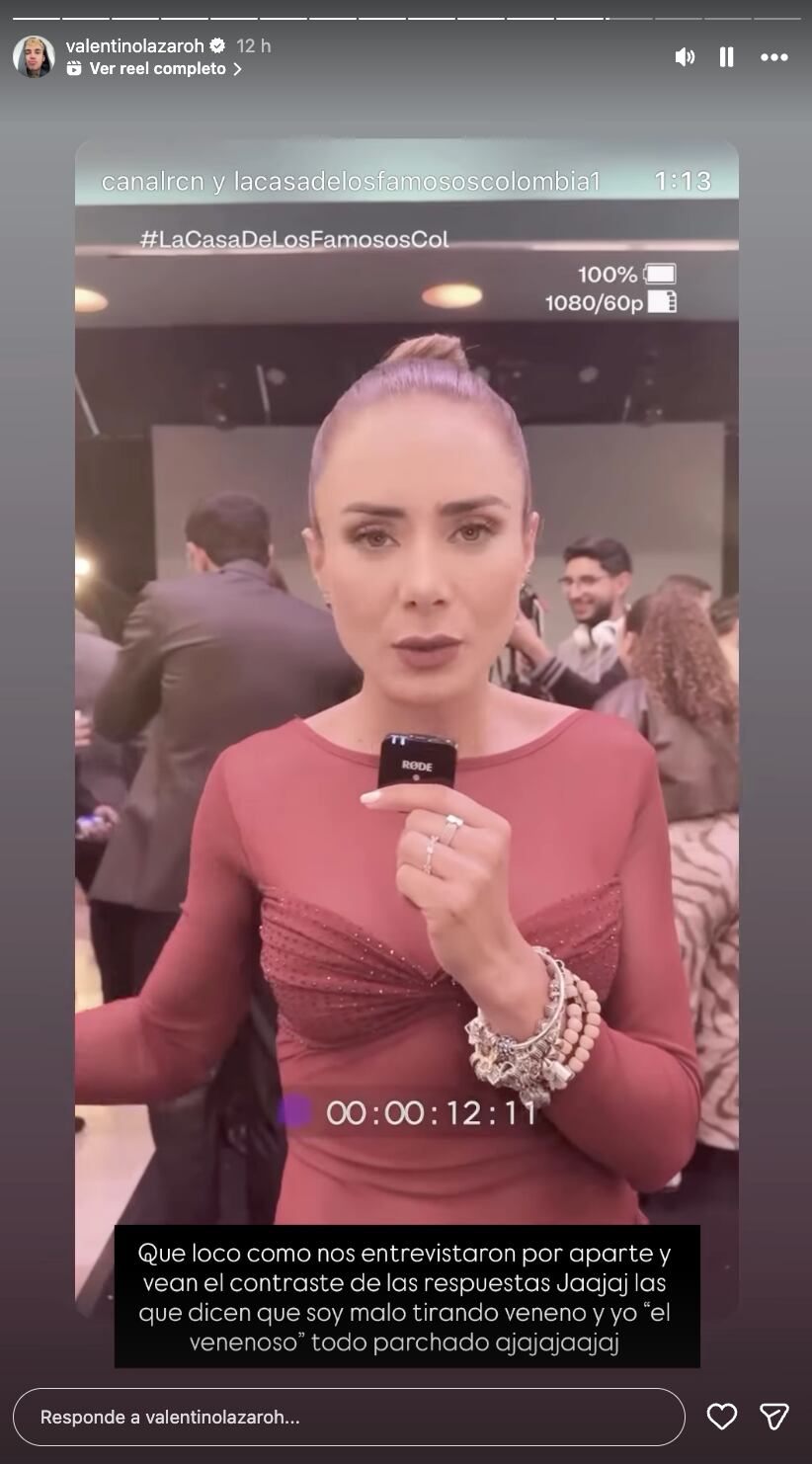 Valentino se pronunció por reacción de habitantes a su ingreso en 'La casa de los famosos 3'.