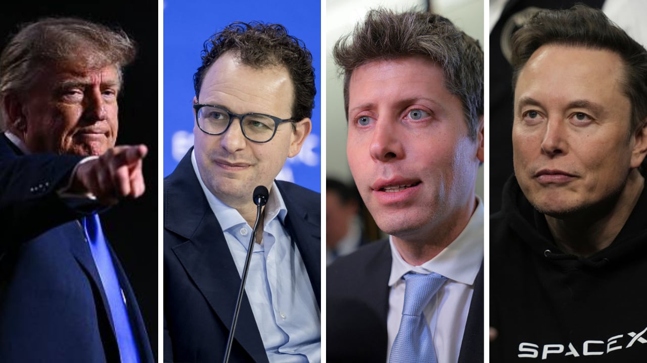 Donald Trump, Dario Amodei, Sam Altman y Elon Musk.