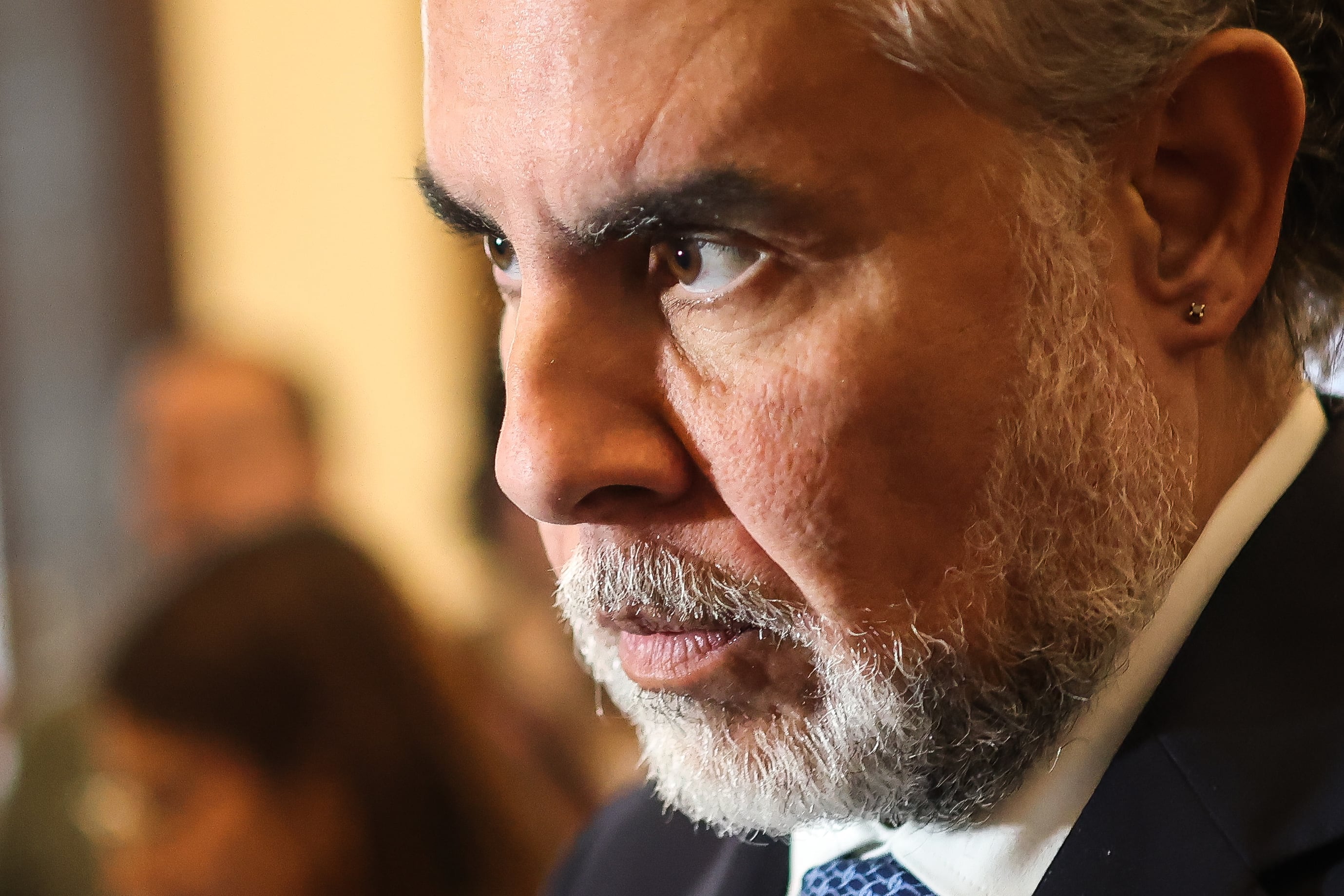 Ministro del interior, Armando Benedetti rueda de prensa en el Senado