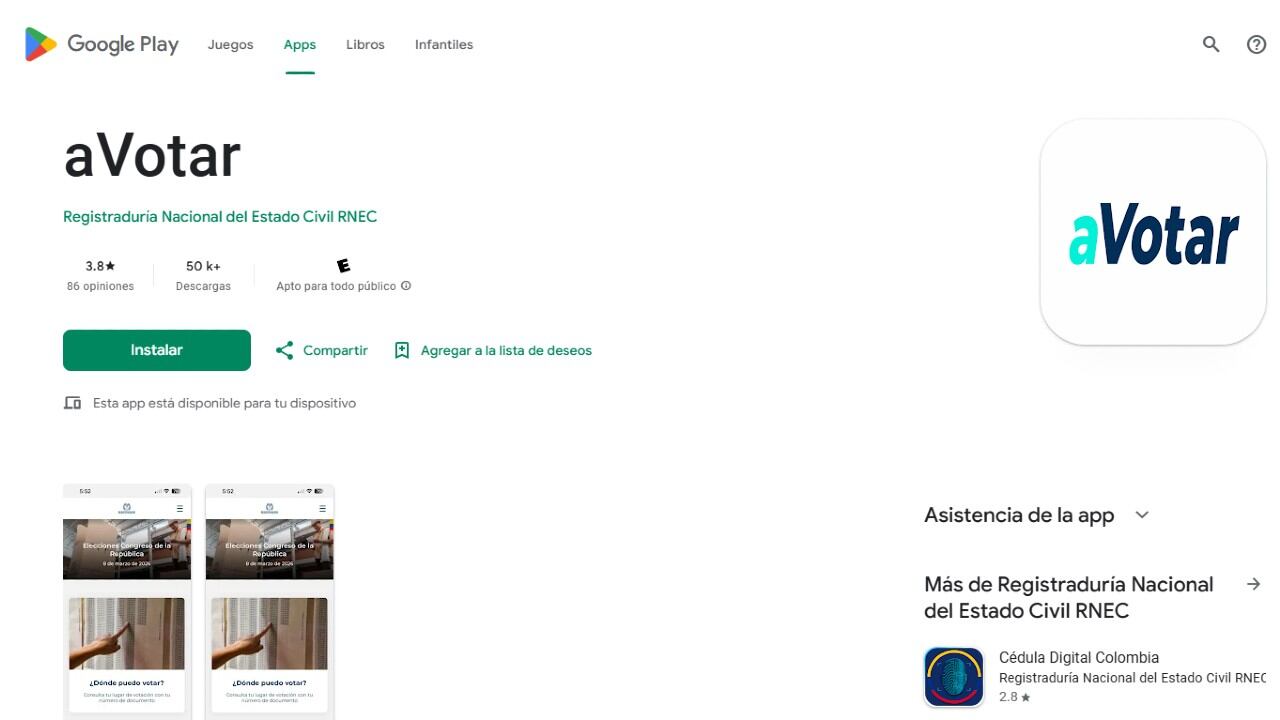 Aplicación para seguir el preconteo de las elecciones en Colombia.