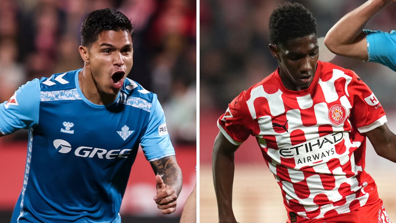 Cucho Hernández y Yaser Asprilla se vieron cara a cara, este lunes 21 de abril, por la fecha 32 de LaLiga de España 2025 entre Girona y Betis. Jhon Solís también jugó.