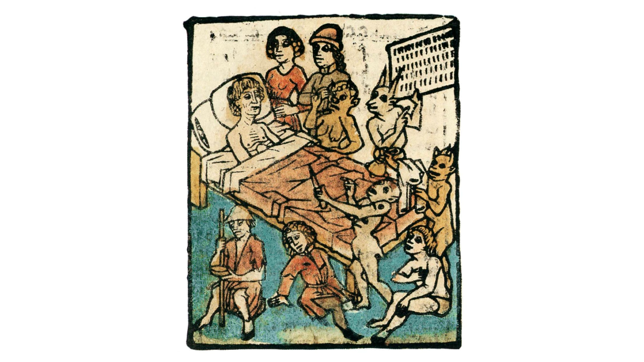 Ars moriendi, 1460. Wikimedia Commons / Gutenberg Museum