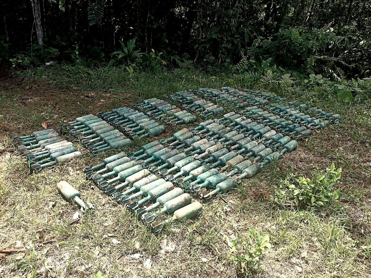 Explosivos incautados en Tumaco.