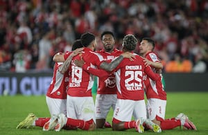 Bogotá. Septiembre 11 de 2026. Independiente Santa Fe enfrenta a Deportes Tolima, por encuentro válido de la fecha 10 de la Liga BetPlay ll 2026, en el Estadio Nemesio Camacho El Campín. (Colprensa - Cristian Bayona).