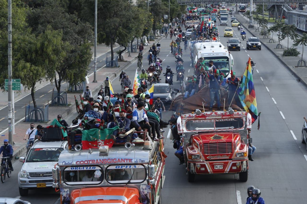 MInga indígena en Bogotá