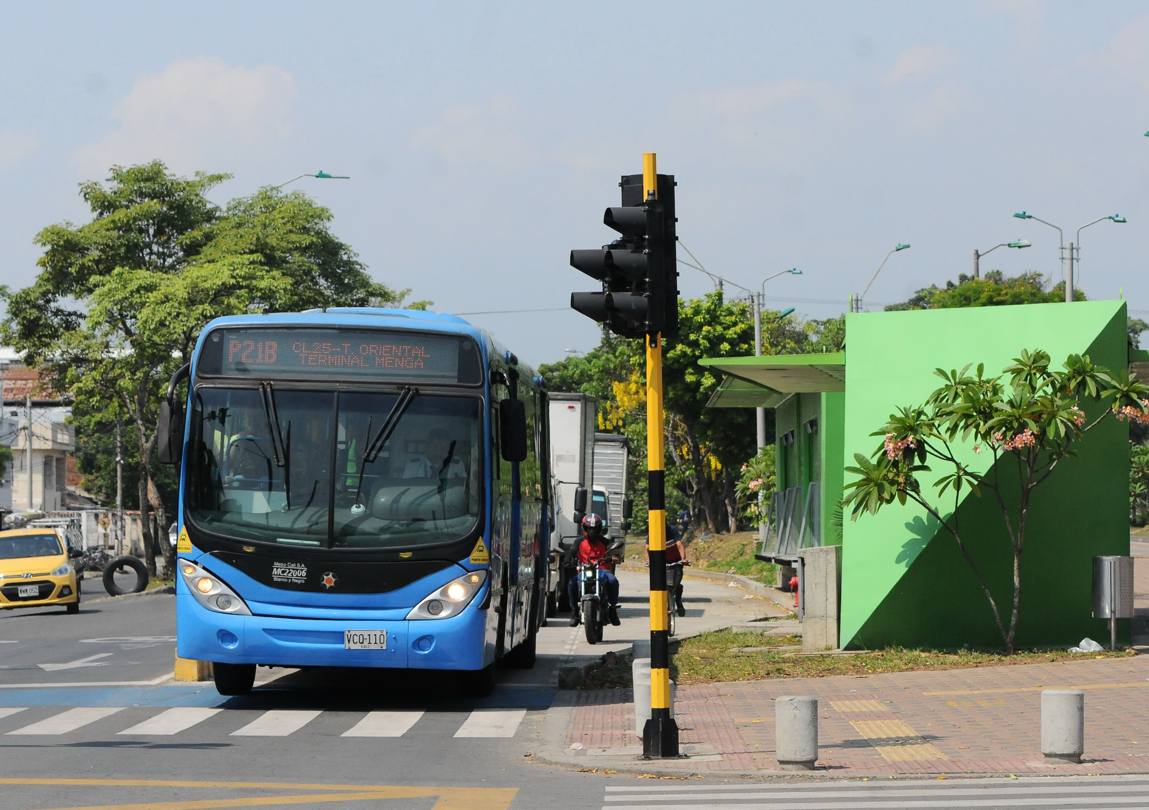 Cali; 22 vagones entran en funcionamiento en 7 nuevas estaciones del Mio sobre tramo II de la troncal del Oriente.  foto José L Guzmán. El País, sept 30-23