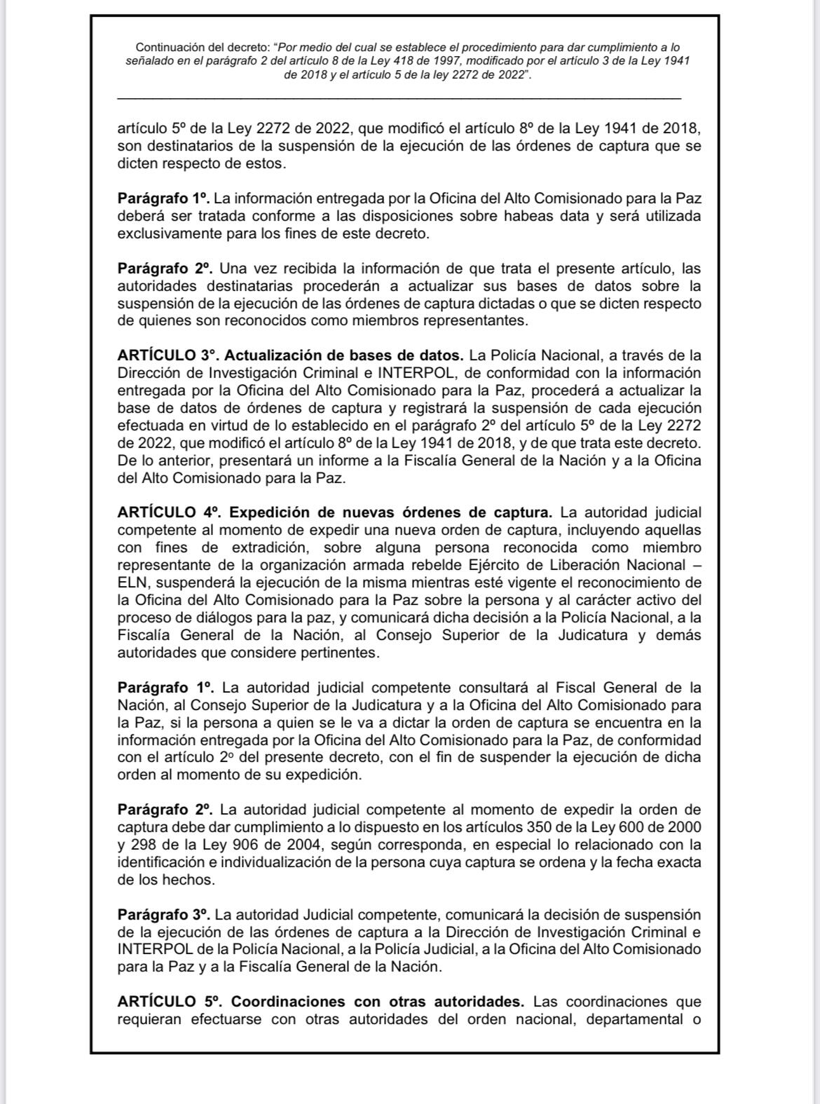 Borrador decreto Presidencia