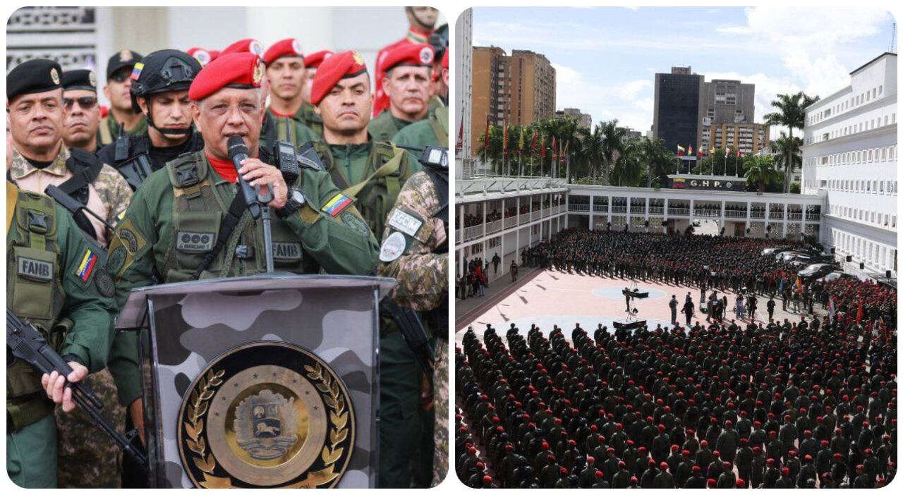 El alto mando militar pronunció un discurso frente a parte de la milicia venezolana