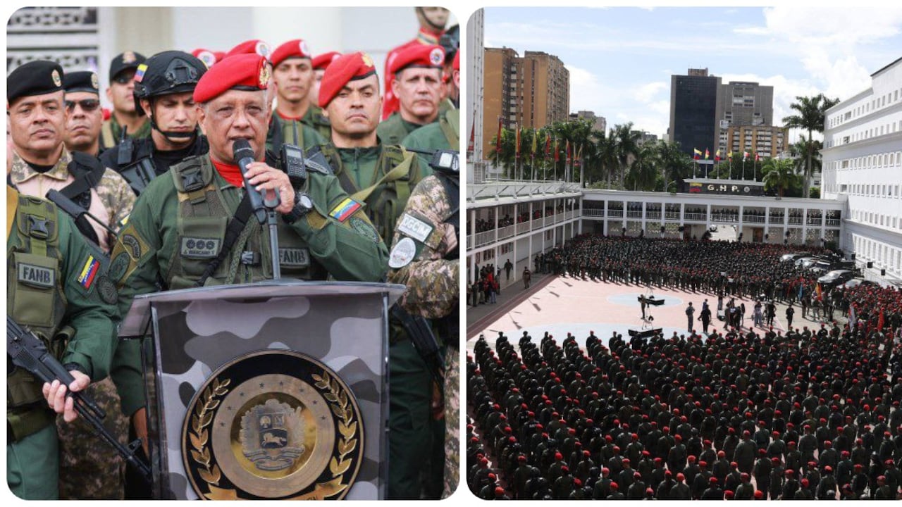 El alto mando militar pronunció un discurso frente a parte de la milicia venezolana
