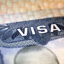 macro view of an old US visa