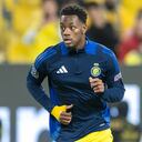 Jhon Jader Durán en entrenamiento previo a un juego con Al-Nassr