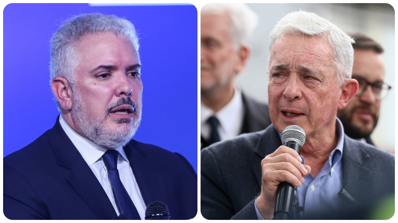Los expresidentes Iván Duque y Álvaro Uribe.