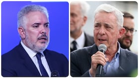 Los expresidentes Iván Duque y Álvaro Uribe.