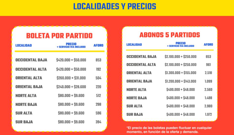 Boletería Selección Colombia ante Brasil y Ecuador. Foto: Captura de pantalla tuboleta.com