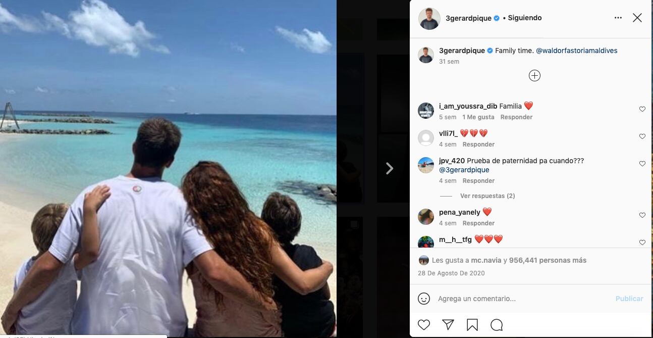 Imagen de la cuenta de Instagram de Gerard Piqué