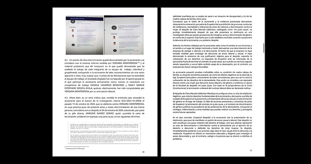  Un informe de Control Risk advertía de los riesgos que representaba Roa por las investigaciones en curso, y su pareja, Julián Caicedo, por su participación en empresas del sector energético.