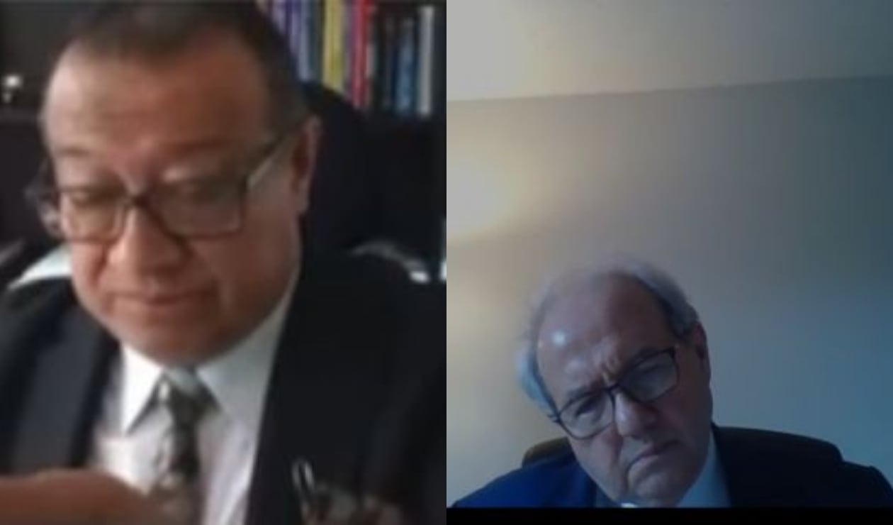 El procurador delegado para el proceso contra el expresidente de la Corte Suprema y el exmagistrado Leonidas Bustos en audiencia el miércoles 26 de marzo.