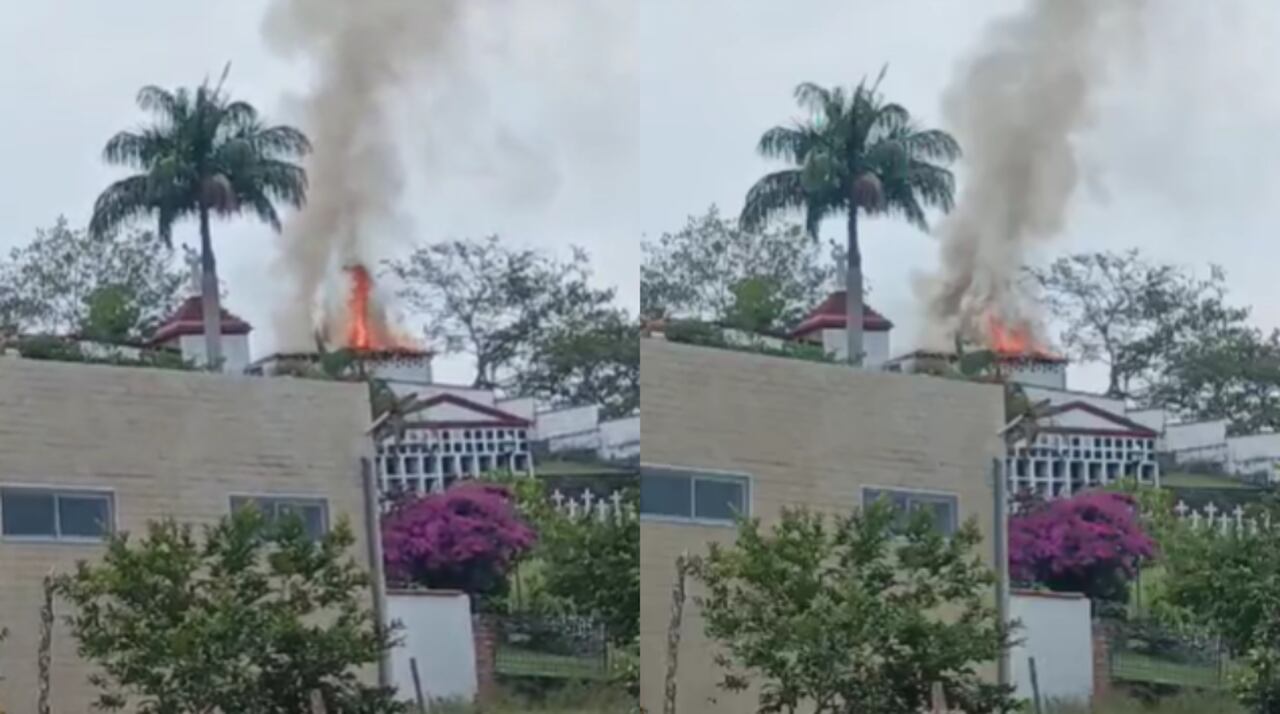 Incendio en el cementerio de San Roque, Antioquia.