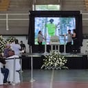 Funeral del músico cubano Tirso Duarte en el coliseo María Isabel Urrutia de Cali.