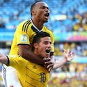 James Rodríguez y Camilo Zúñiga, mundial de Brasil 2014