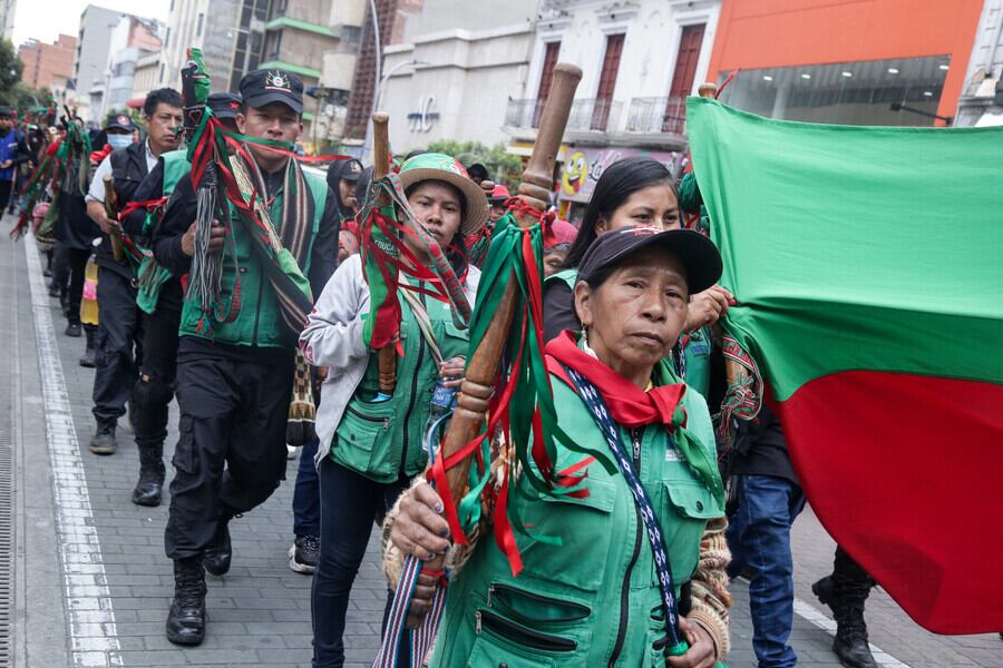 Marcha de la minga indígena en Bogotá. Martes, 27 de agosto de 2024.