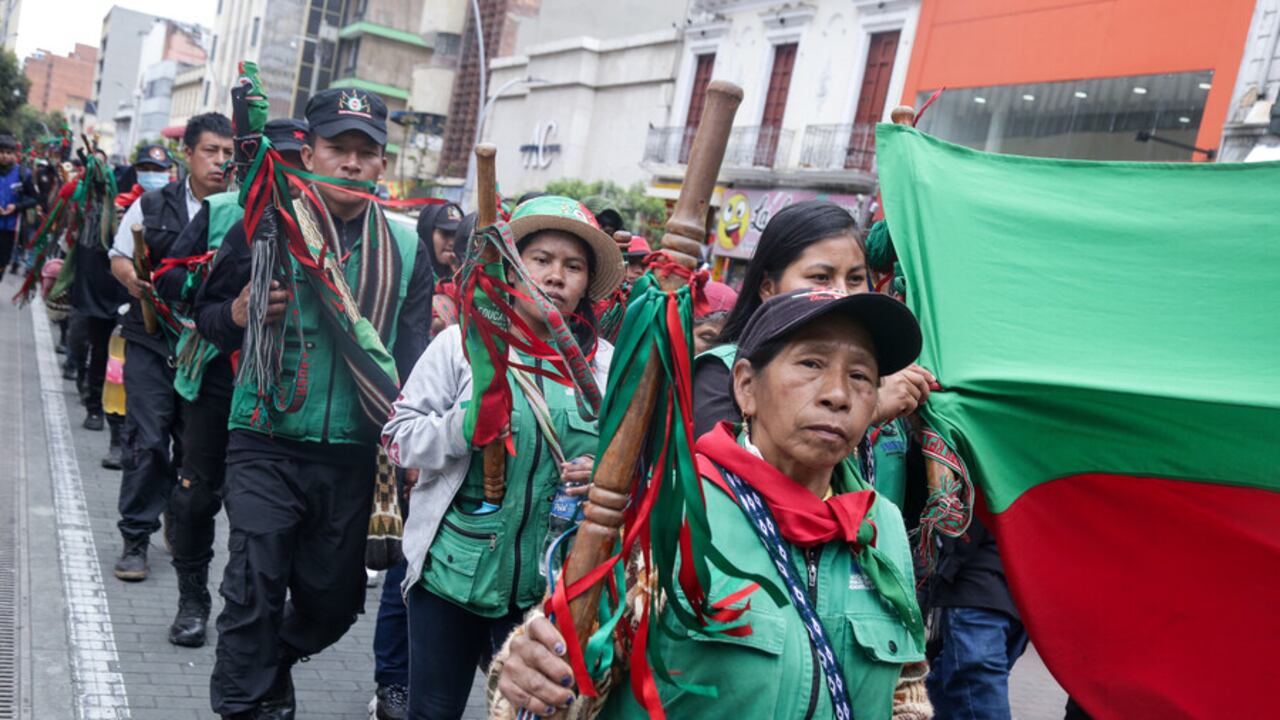 Marcha de la minga indígena en Bogotá. Martes, 27 de agosto de 2024.