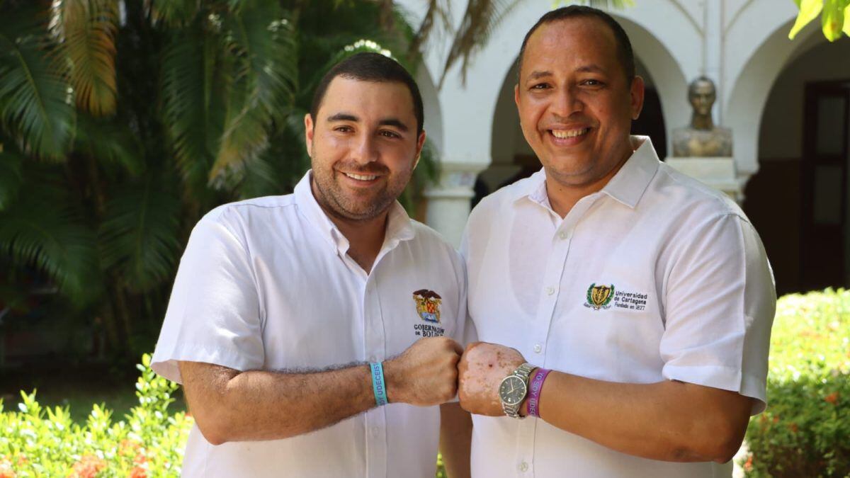 Yamil Arana y el rector de la UniCartagena.