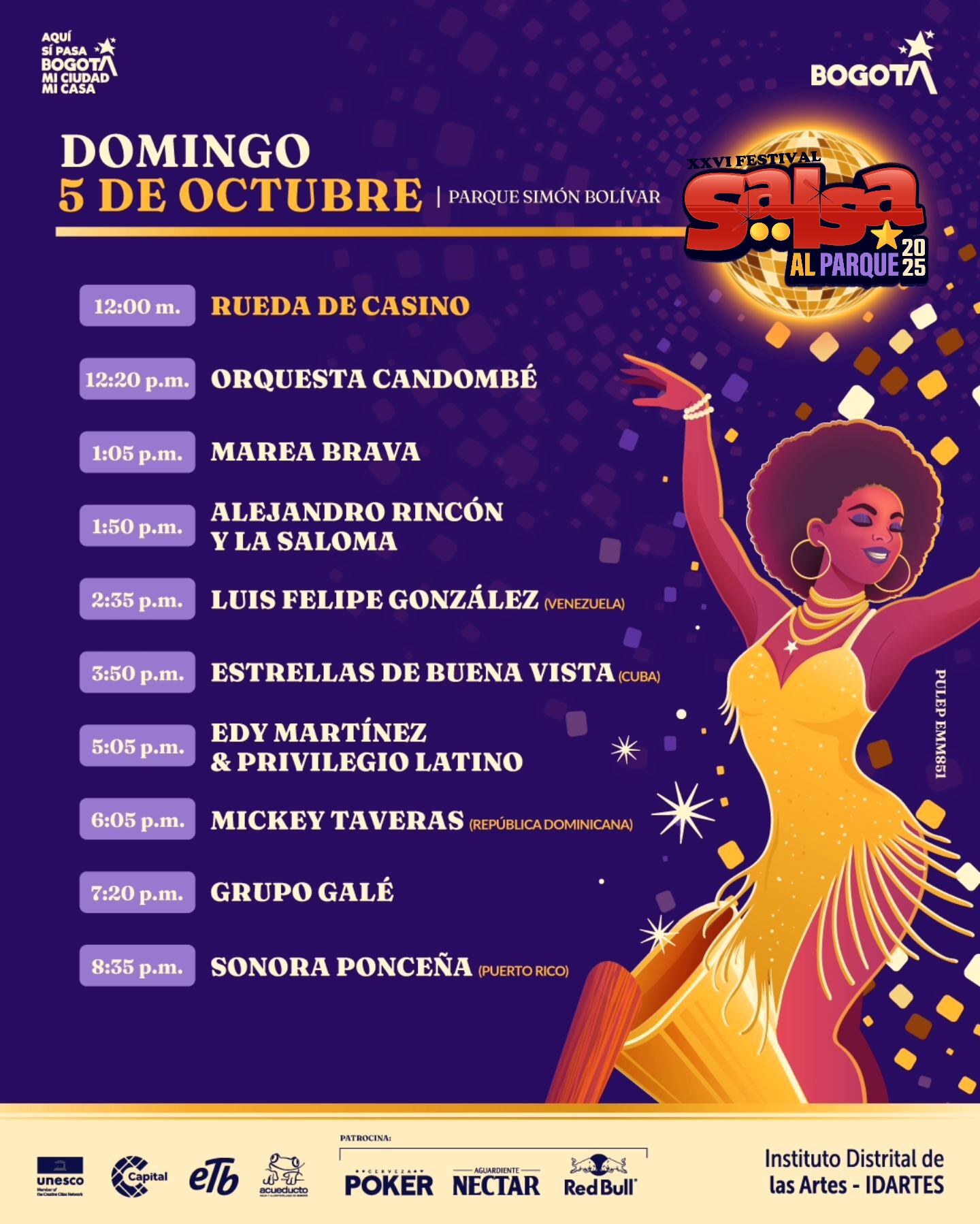 Estos son los artistas que estarán en el Festival Salsa al Parque 2025.