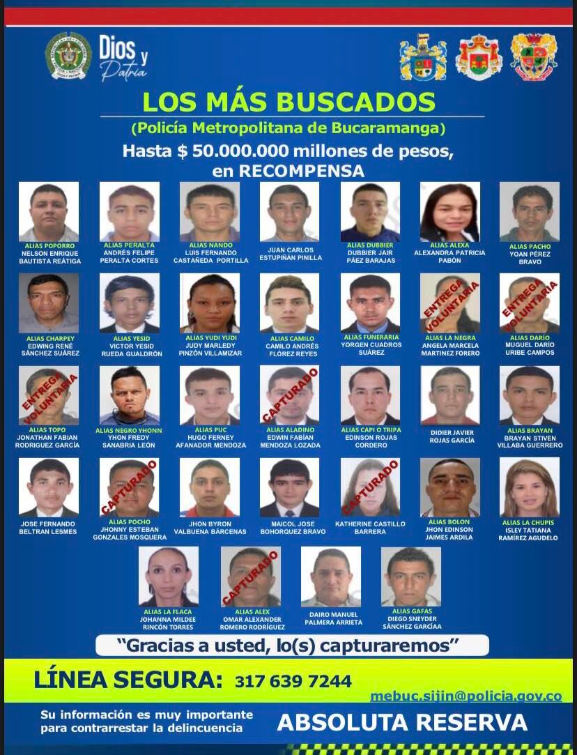 La ciudadanía se puede comunicar a estos medios para suministrar cualquier información que permita dar con la captura de ellos.