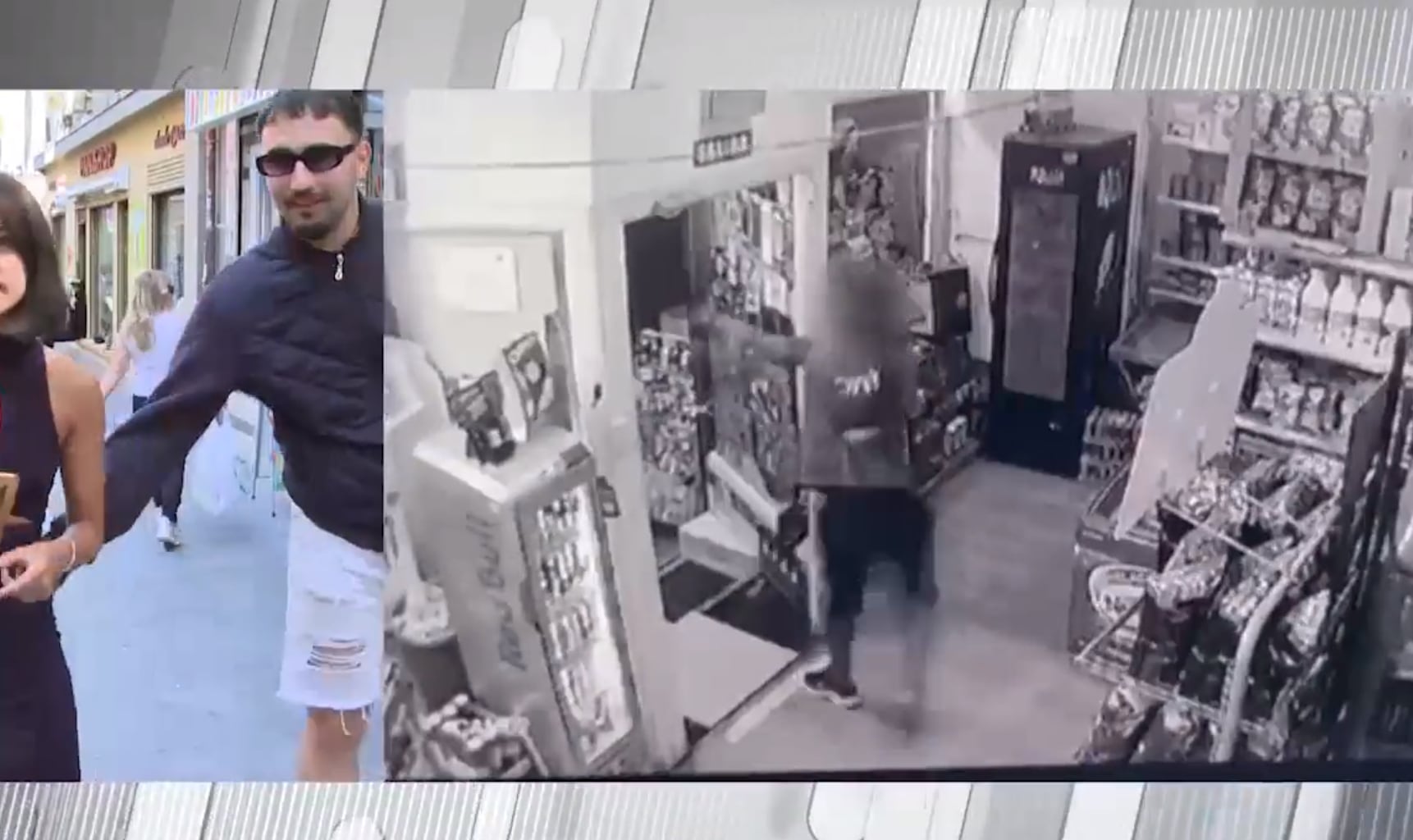 El hombre le tocó la cola a la mujer sin su consentimiento.