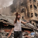 Secuelas de un bombardeo israelí en la ciudad de Gaza el 11 de octubre de 2023.