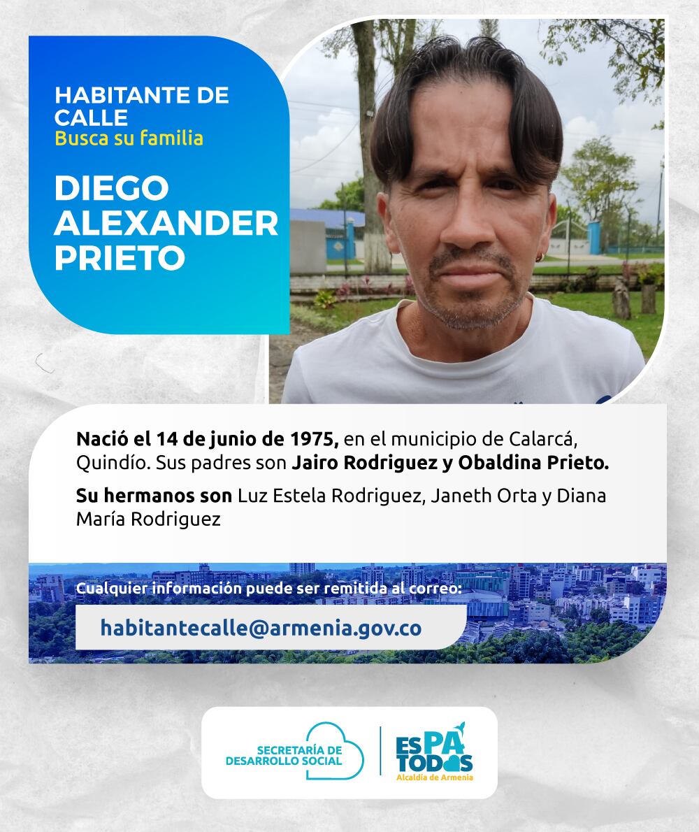 Desde la alcaldía de Armenia buscan a los familiares de los habitantes de calle que están en la ciudad