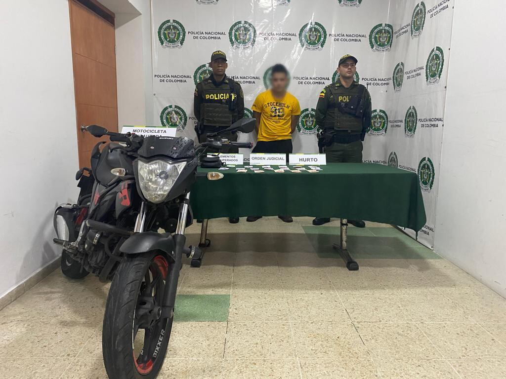 En operativo también fue inmovilizada la motocicleta usaba el señalado ladrón.