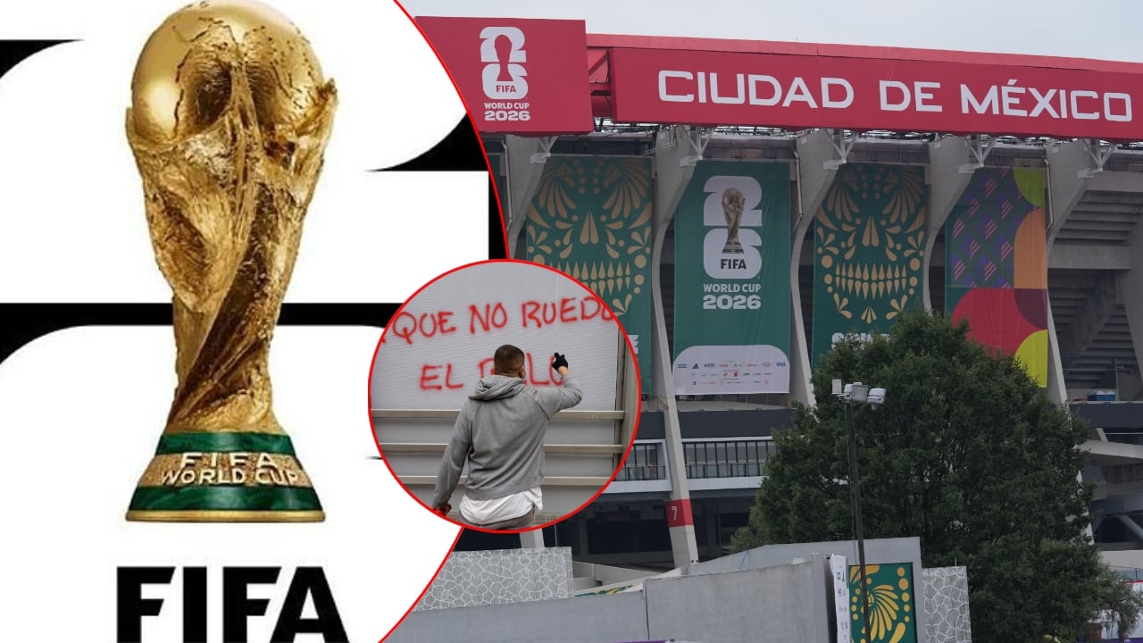 Logo del Mundial 2026 / Estadio Azteca / Protestas en México