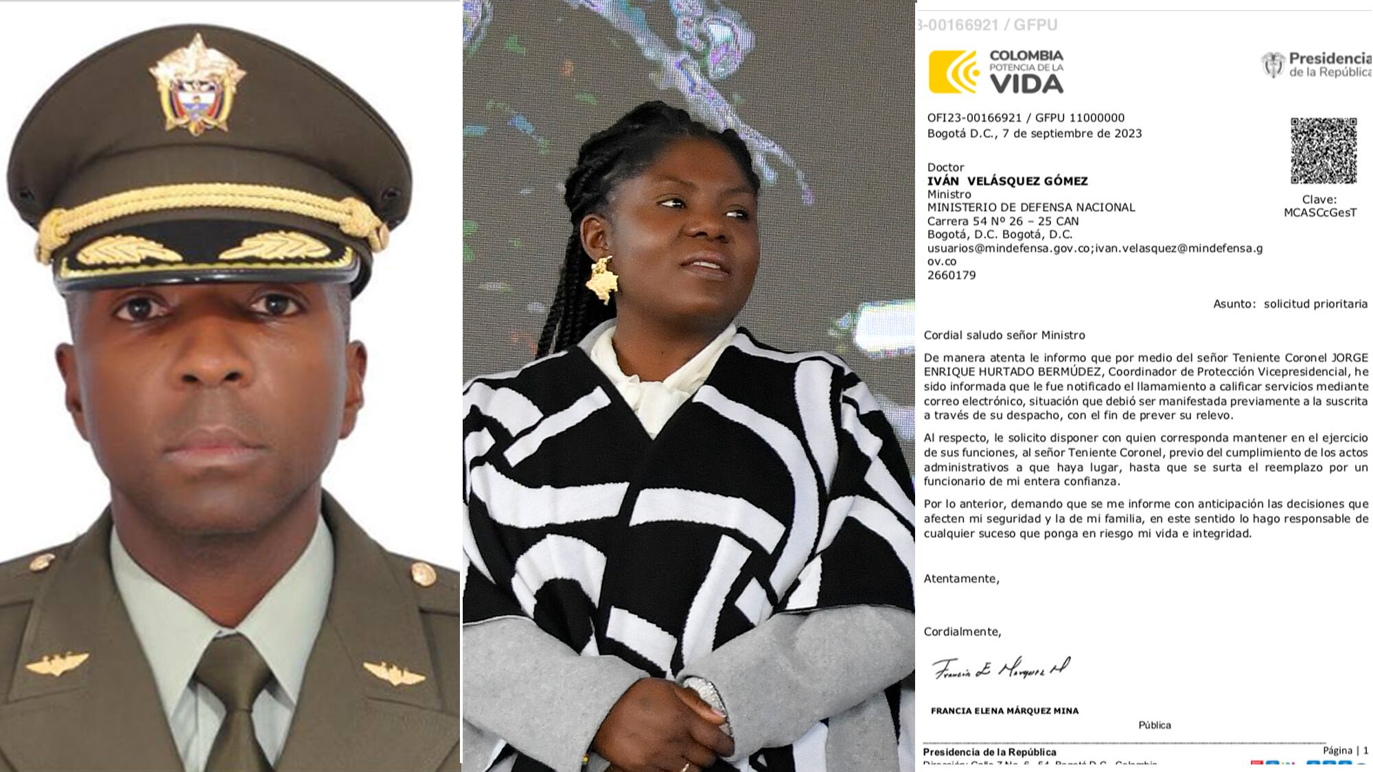 Jorge Enrique Hurtado, Francia Márquez y Documentos