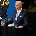 El presidente Joe Biden se dirige a la 77ª sesión de la Asamblea General de las Naciones Unidas el miércoles 21 de septiembre de 2022 en la sede de la ONU. (AP Photo/Evan Vucci)