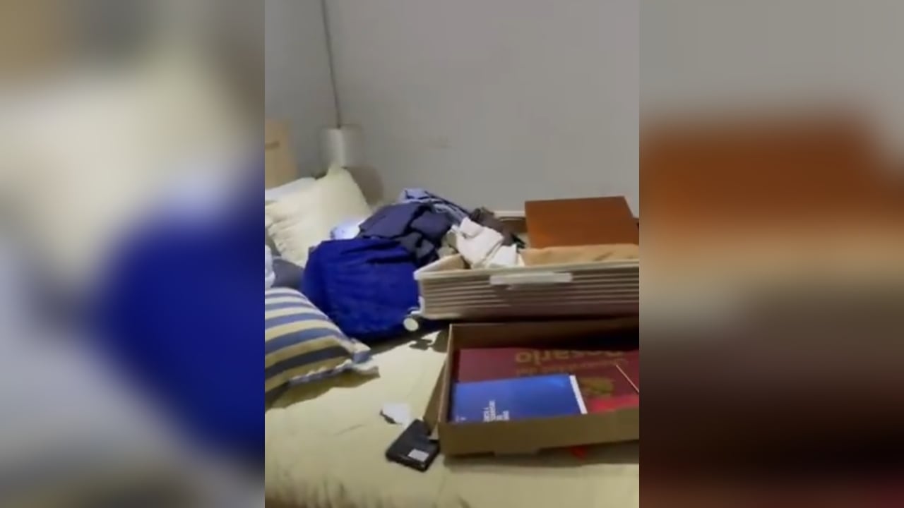 Así quedó una de las habitaciones de la vivienda.