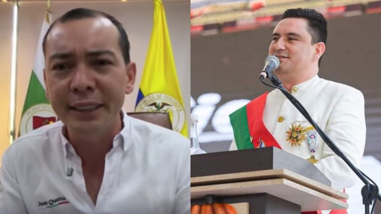 El alcalde Juan Alfredo Qüenza y el gobernador Renson Martínez.
